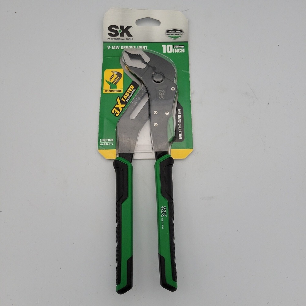 SK Professional Tools 10 Inch V-Jaw Groove Joint Pliers SK6885 NEW